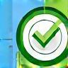 Target symbol with a central checkmark